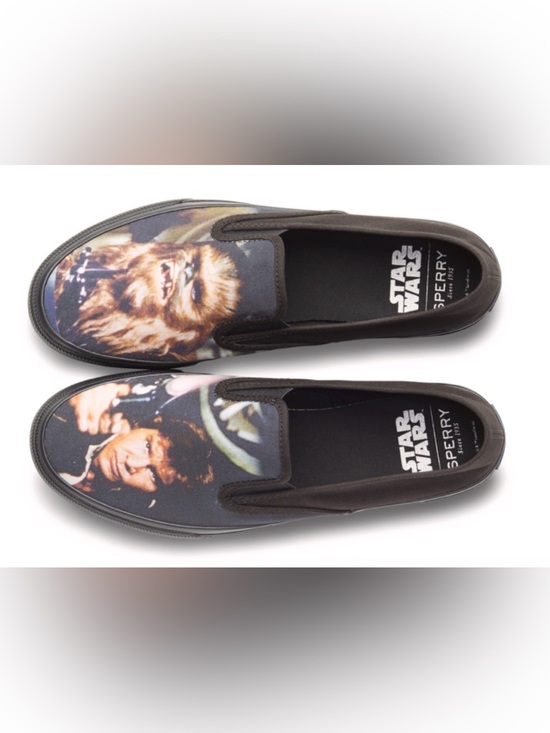 Sperry Shoes - Star Wars Black Canvas Slip-On Shoes with Character Print